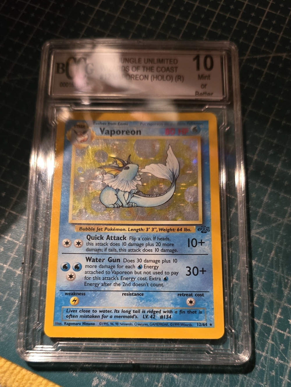 Vaporeon #12 Pokémon Jungle Holo BCCG 10